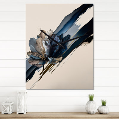 Jamiemarie - Horloge murale moderne pivoine florale