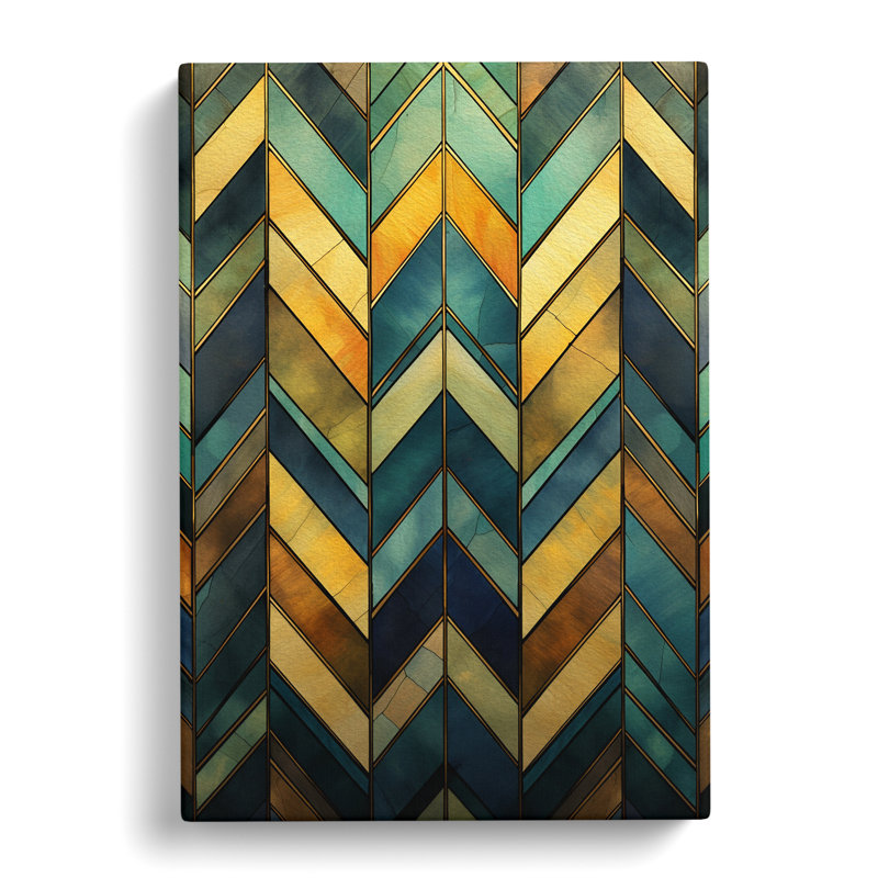 Chevrons Nouveau - Wrapped Canvas, 76cm H x 50cm W x 3cm D