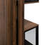 Vitrine de porte en verre de 70 po, rangement coulissant multifonctionnel, 5 modes d'organisation, trois modes d'éclairage, armoire d'apparence de finition noyer de 70 pouces avec portes, tablette, éclairage à DEL réglable, couleur