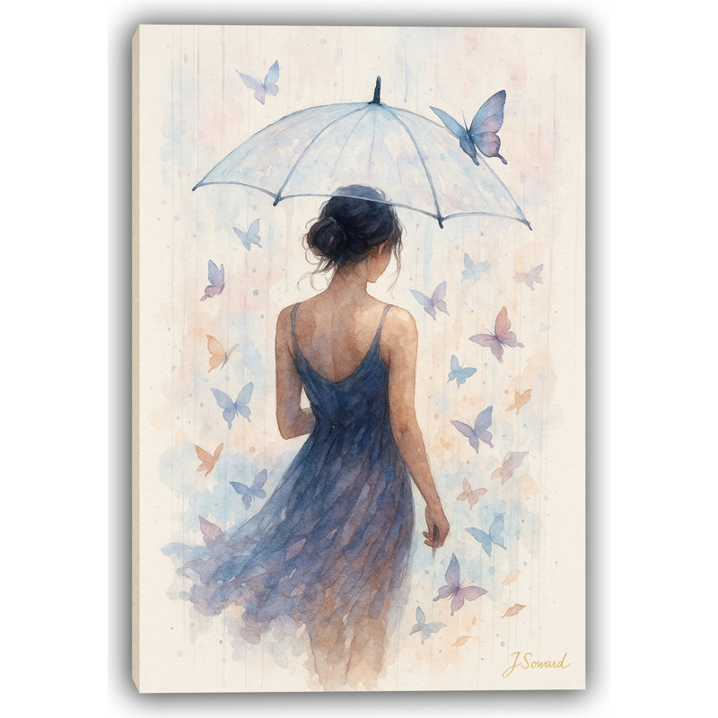 «Butterfly in the Rain», art mural sur toile tendue