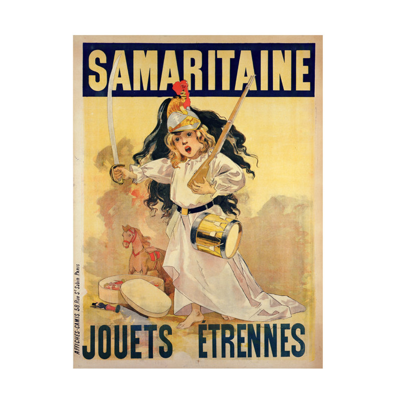 Art sur toile, jouets Firmin Bouisset, H 19 po x l 14 po