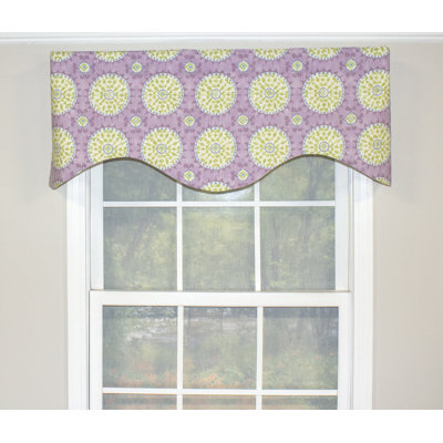 Cotton Blend Floral Scalloped Window Valance