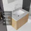 Meuble-lavabo suspendu avec lavabo, porte à fermeture douce et comptoir en marbre reconstitué-425256384