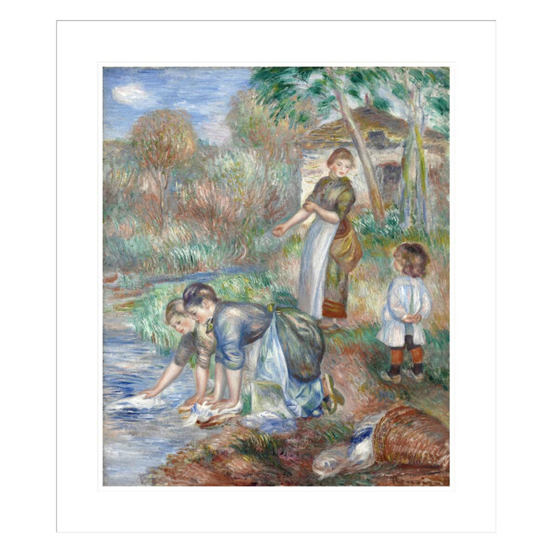 «Washerwomen» par Pierre-Auguste Renoir, impression giclée encadrée, H 27,06 po x l 23,5 po