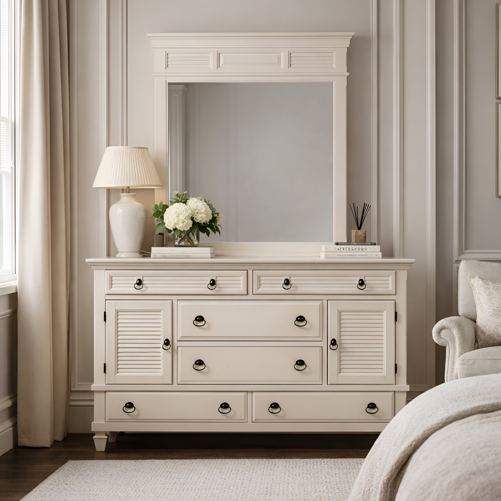 Gleda 6 - Drawer Dresser with Mirror