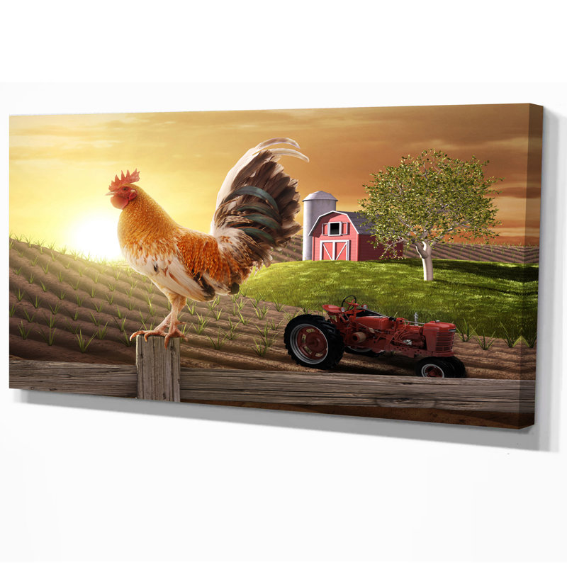 «Country Farm Morning», impression, H 16 po x l 32 po x P 1 po, Toile tendue