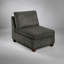 Ensemble de canapé modulaire en chenille gris 8 pièces avec fauteuils d'angle sans accoudoirs et repose-pieds