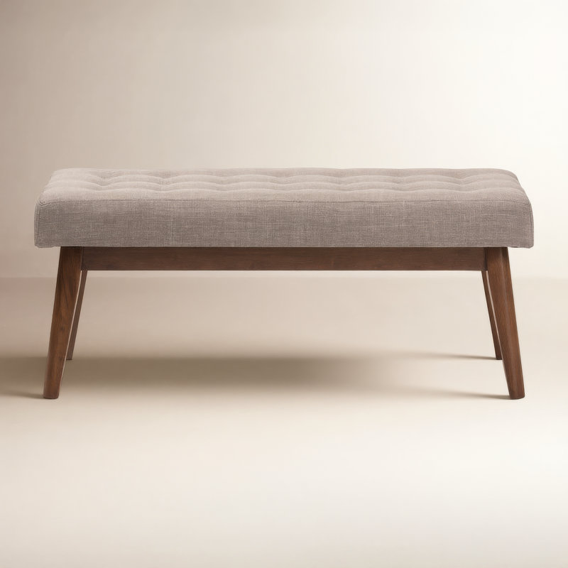 Harris 43" Upholstered Bench, Light Gray