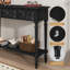 Console 42 po à 3 tiroirs sculptés avec tablette de rangement-1453078319