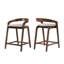 Tabouret de comptoir rembourré en bois Gurnaik-107848130-107848131