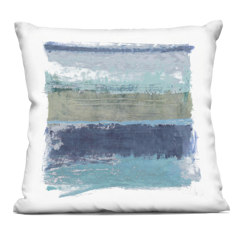 Coussin décoratif à rayures abstraites aux tons froids, design by Filippo Ioco