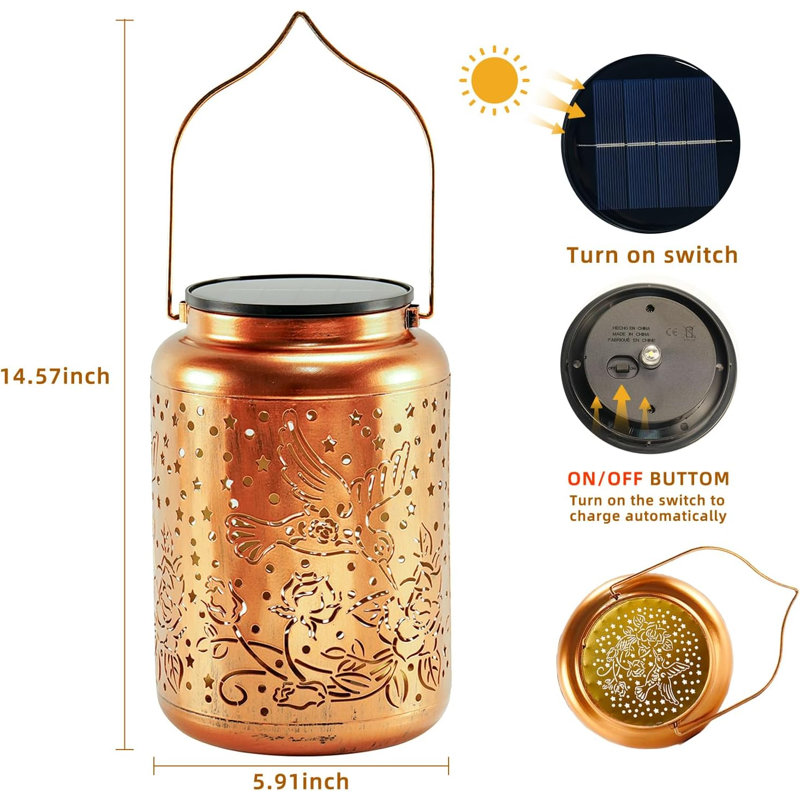 Lanternes solaires 14,6 po pour l'extérieur