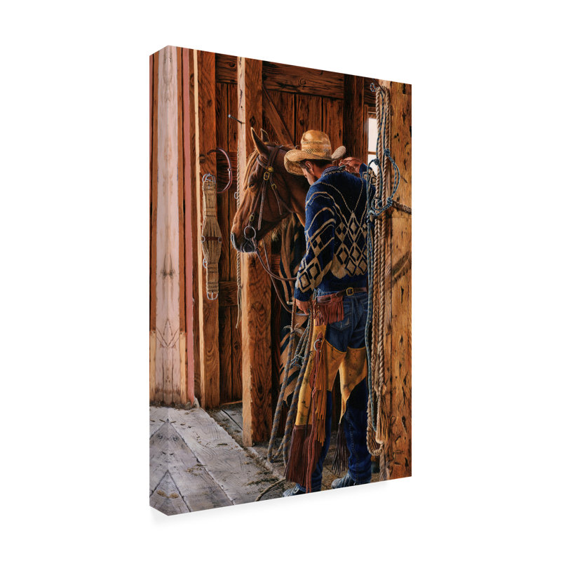 Art sur toile Delene Lambert Cowboy Way Too Early, H 19 po x l 12 po x P 2 po