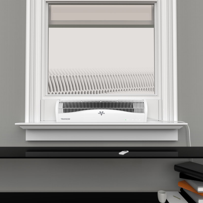 Vornado Transom 7.16 in. H 4 speed Electronically Reversible Window Fan Remote Control, White