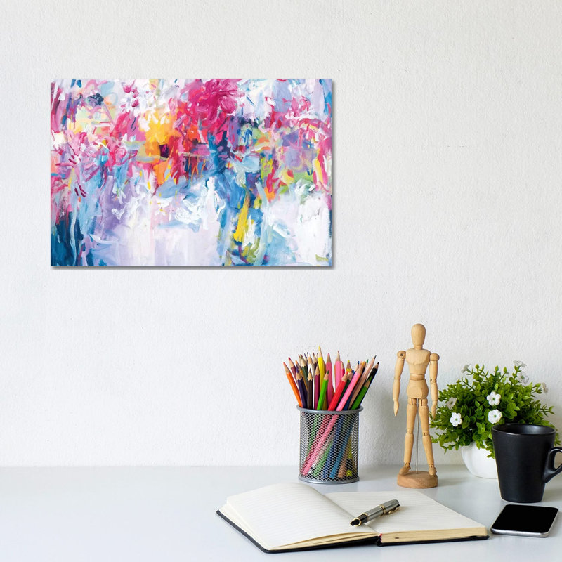Lavender Flowers In My Hand by Amira Rahim - Wrapped Canvas Painting, 20.32 cm H x 30.48 cm W