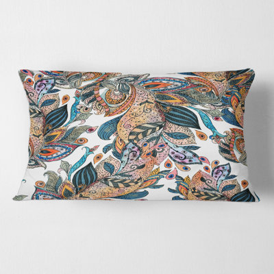 Housse de coussin rectangulaire à motif floral