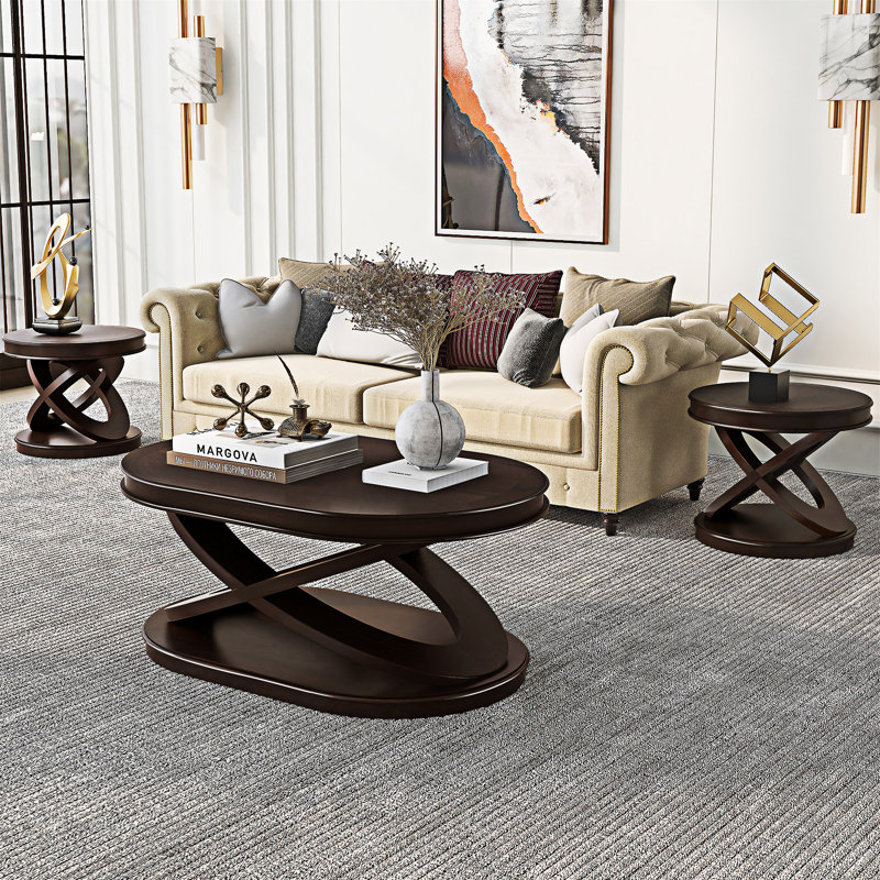 Wood Coffee Table Set