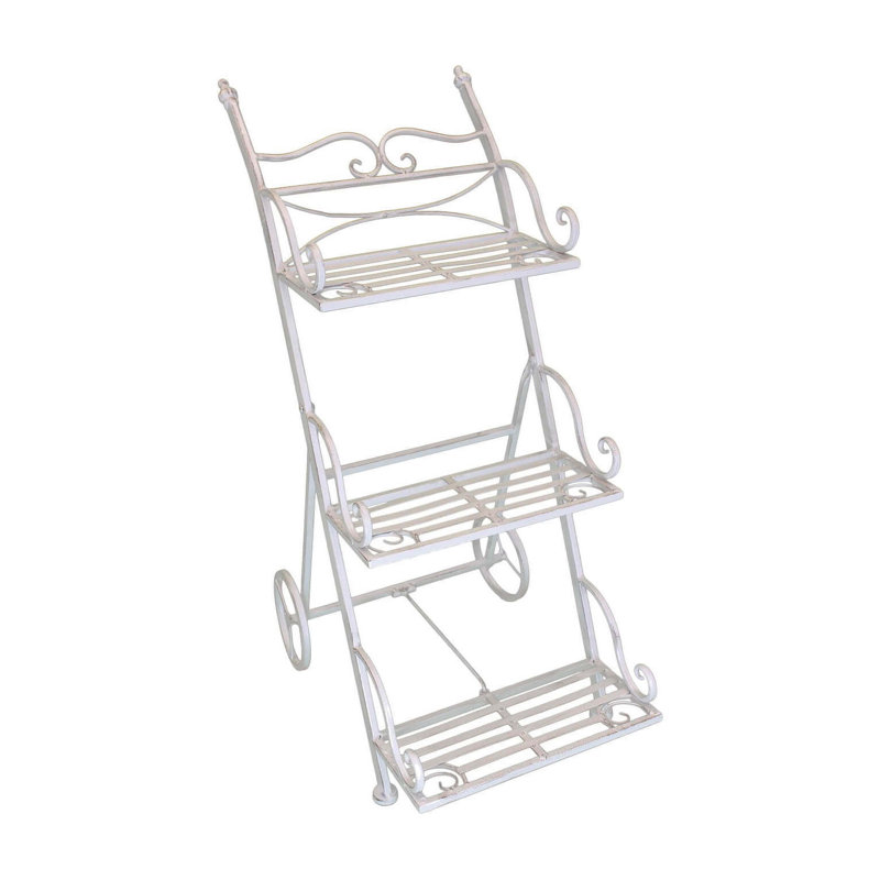 Fredela Metal Plant Stand, Antique White 