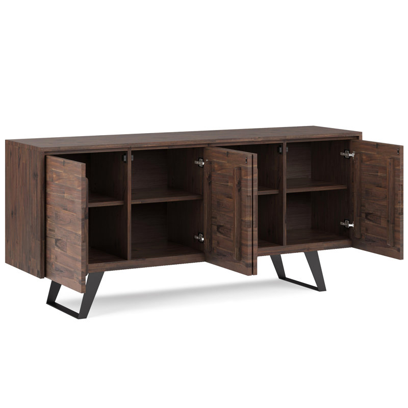 Lowry - Grand buffet à 4 portes - Brun anthracite patiné