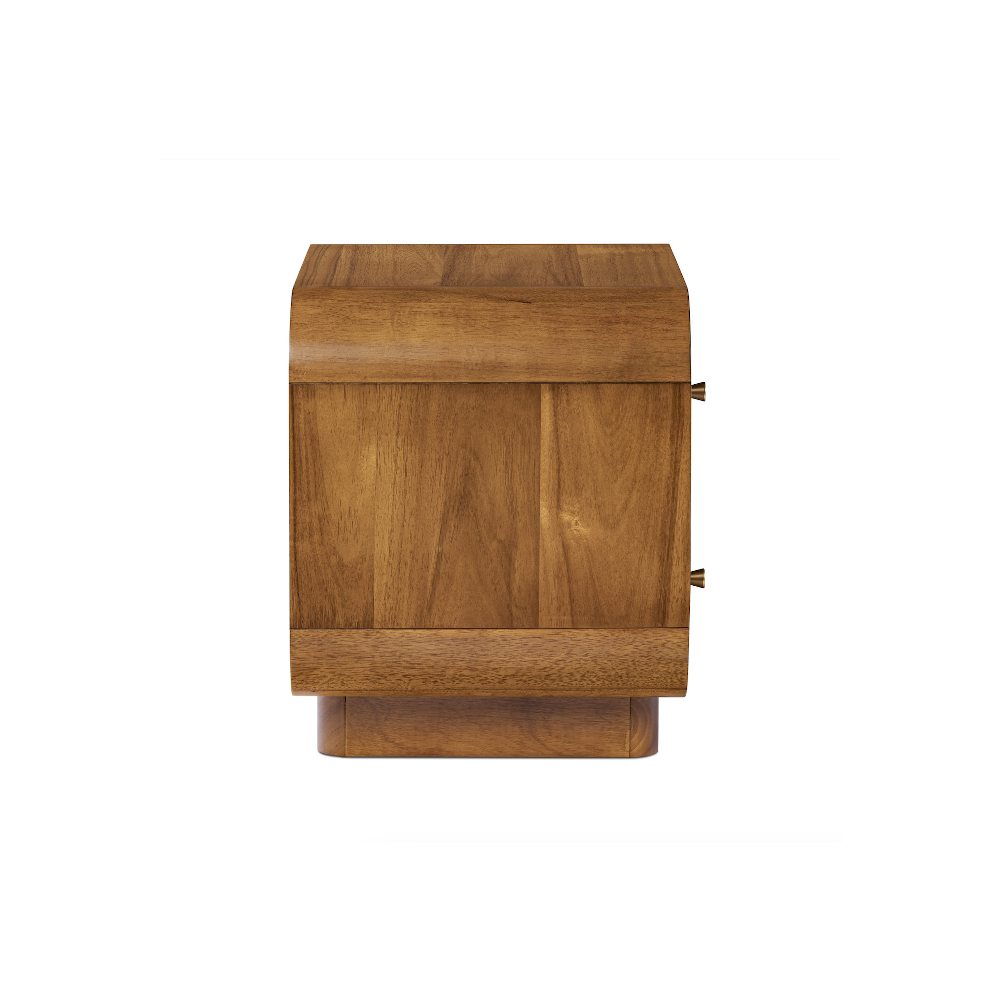 Oslo Wood Nightstand with Brass Handles, Light Brown