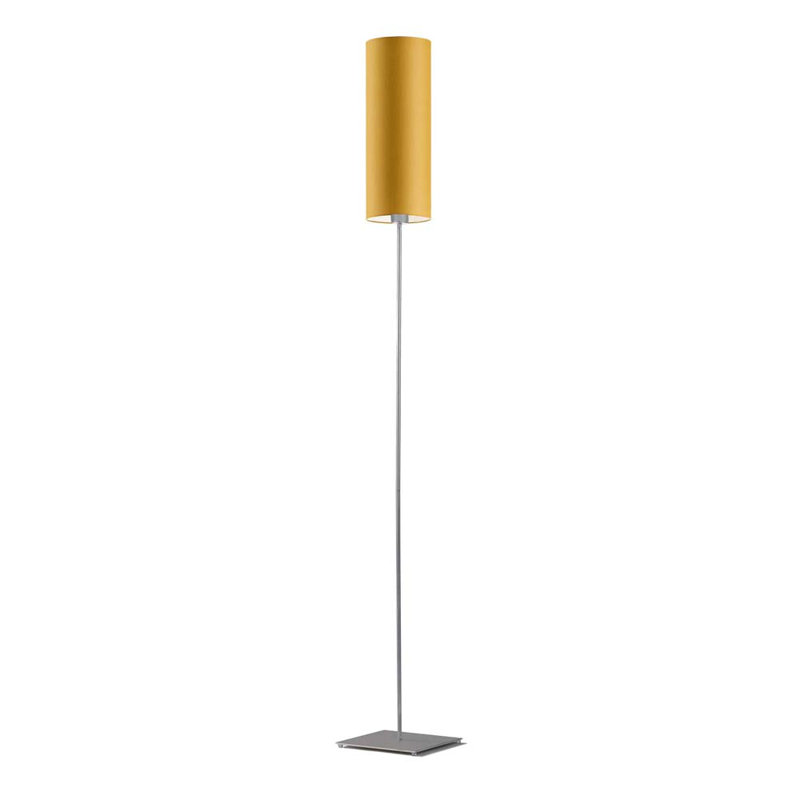 Florencja 165cm Traditional Floor Lamp, Brushed Steel, Mustard