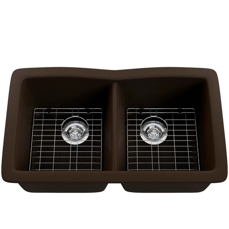 Évier de cuisine à double cuve encastrable en granite, Expresso