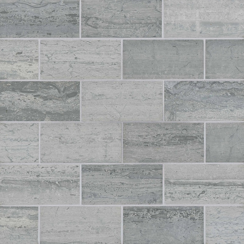 Ferrara 3" x 6" Honed Marble Tile, Argento