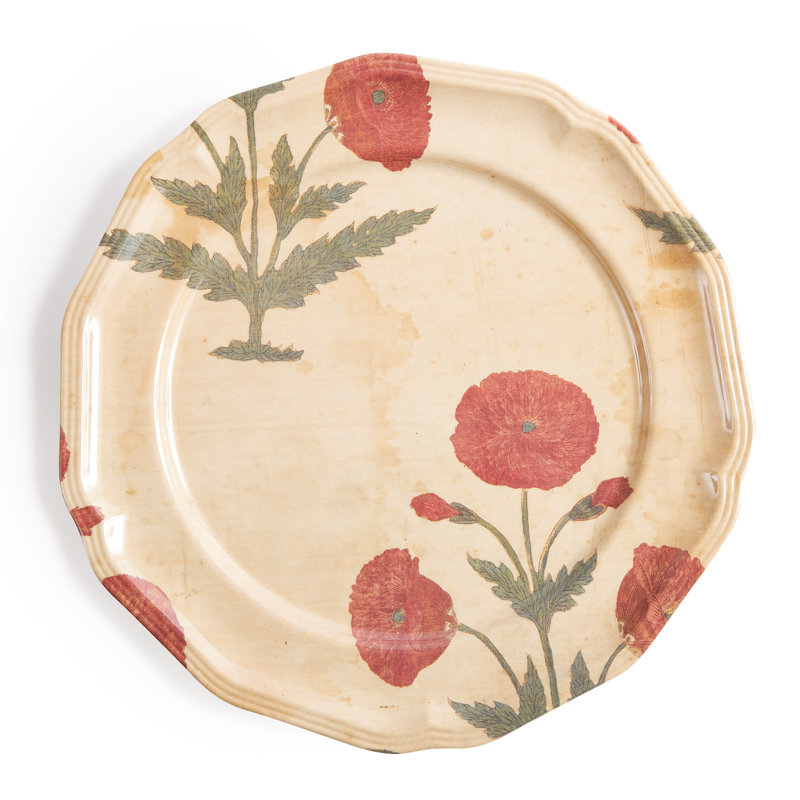 POPPY RED SIDE PLATES SET OF 4