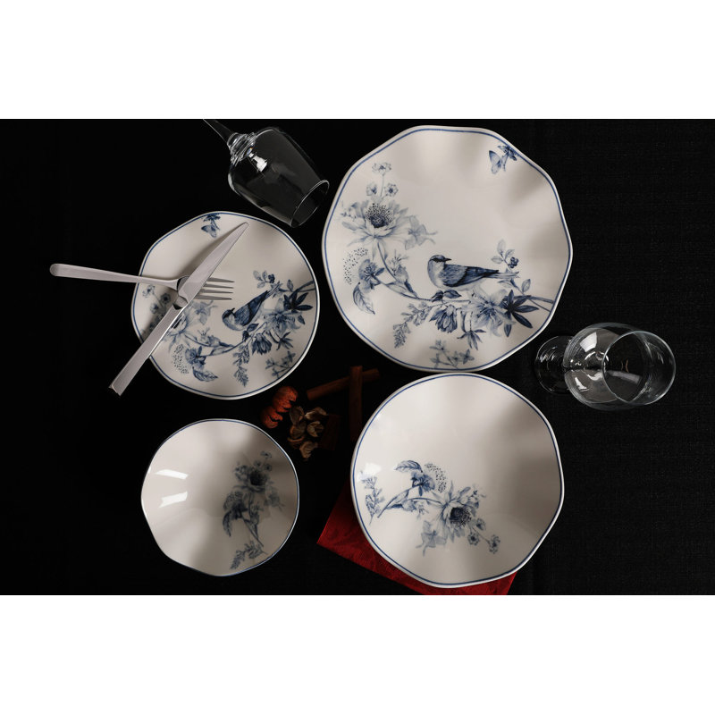 Tuckerman 24 Piece Porcelain China Dinnerware Set - Service for 6