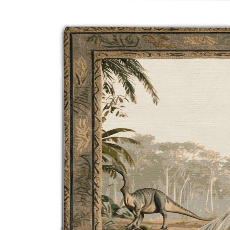 Tapis brun intérieur et extérieur Dinosaurs, Rectangulaire 2 pi x 3 pi
