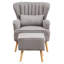 Kiro Upholstered Wingback Chair with Footstool-50289927