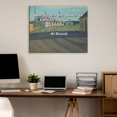 Artsy Quote "One lie has the power to tarnish a thousand truths." By Al David Gallery Wrapped Canvas