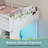 Twin Size Low Loft Bed for Kids with 8 Storage Drawers,LED Lights and Bookcase,Loft Bed with 13" Guaidrail,Under-Bed Play Space