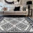 White Geometric Pattern Shag Rug – Medium Pile, Easy To Clean, Pet Friendly-451901545