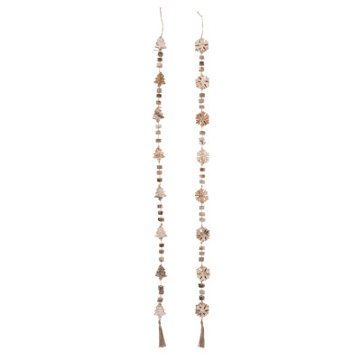  Tree & Snowflake Garland Set of 2 Christmas Home Decorations