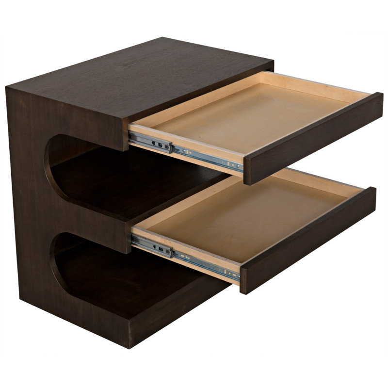 Radcliff Solid Wood 2 - Drawer End Table, Brown