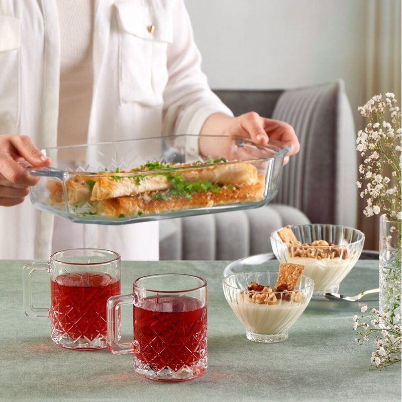 Pasabahce Glass Stainless Steel Piece Ramekin Baker Bakeware Set