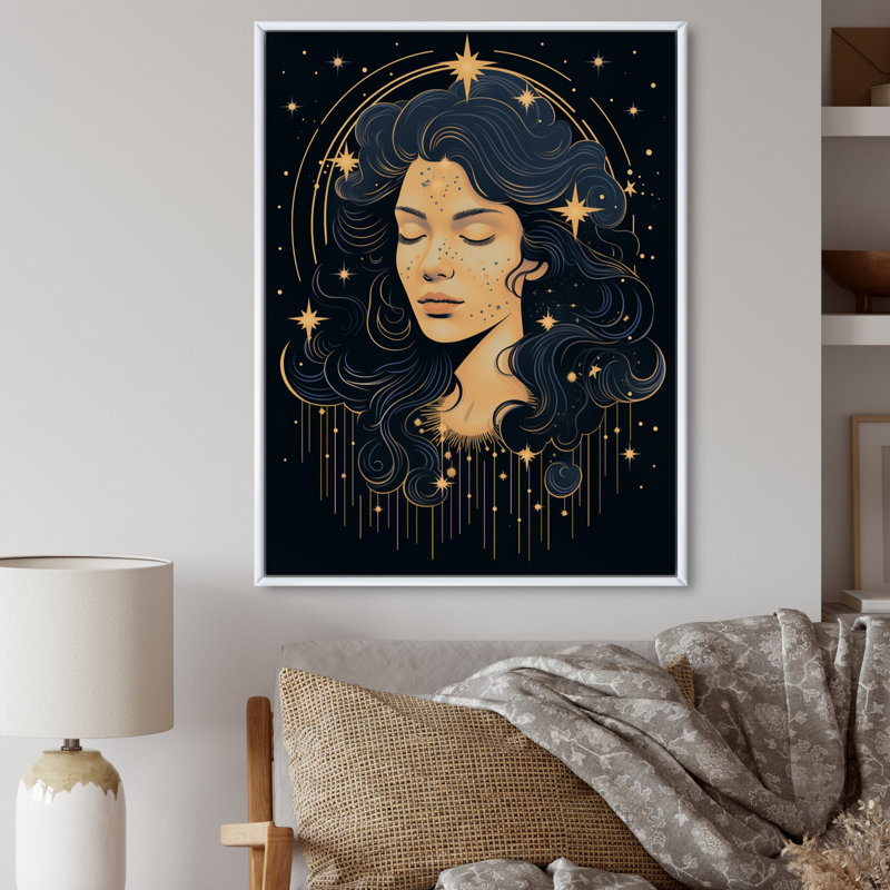 Spiritual Stargazer III, Cadre flottant blanc, H 32 po x l 16 po x P 1 po