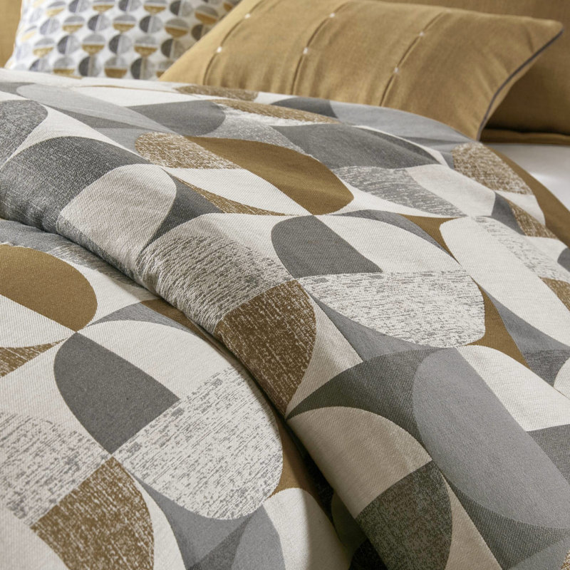 Édredon pour grand lit 8 pièces au design sophistiqué Mid-Century, coussins décoratifs et confort standard toutes saisons