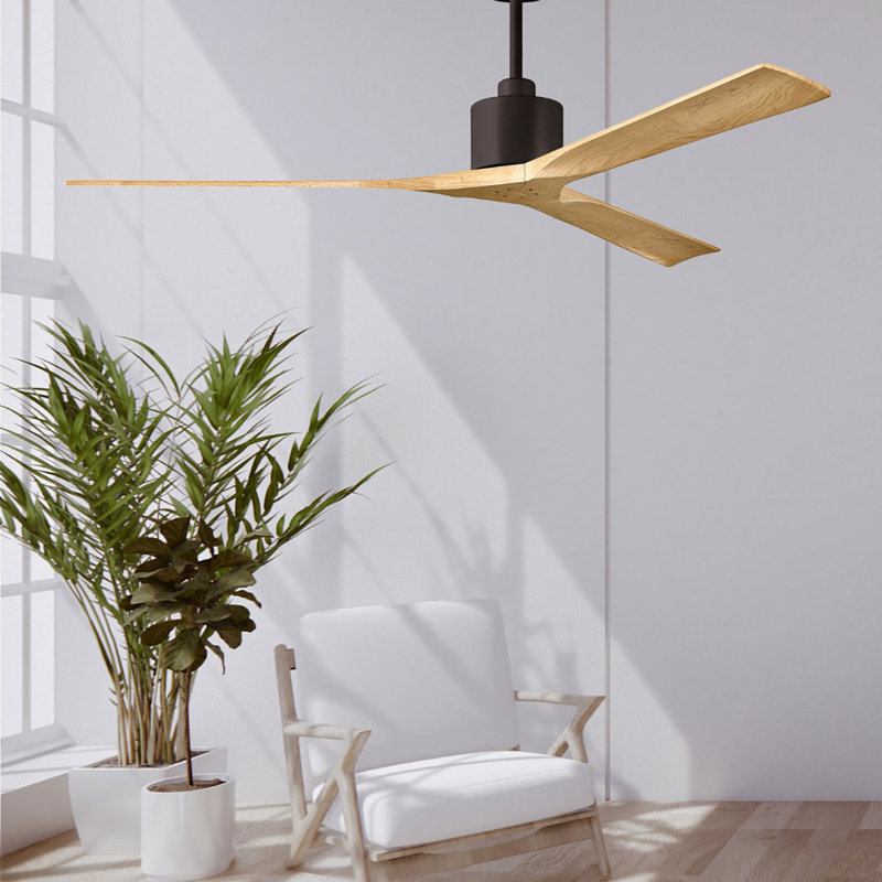 Nan XL 72" Ceiling Fan In Matte White And Matte Black Blades, Matte Black/Gray Ash