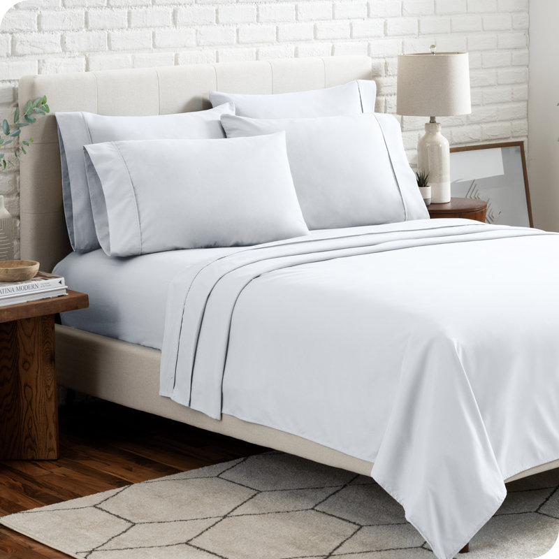 Microfiber Sheet Set with Bonus Pillowcase Set, White, King