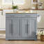 113 cm W Kitchen Island with Pine Solid Wood Top