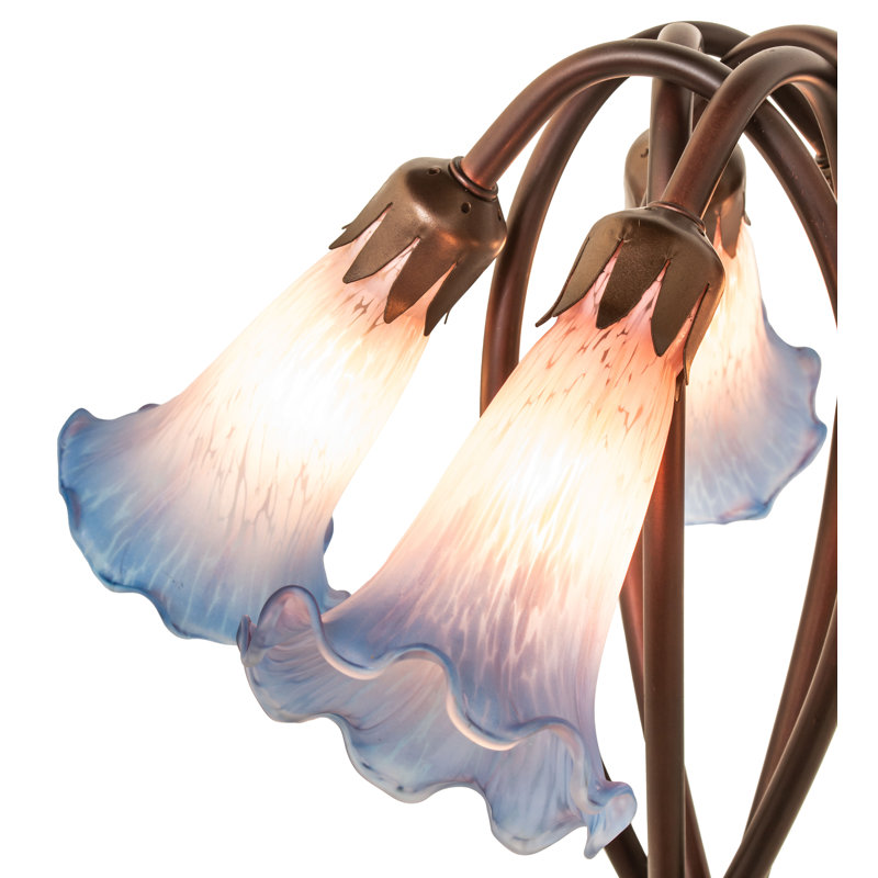 Tiffany Table Lamp, Rocker, Pink/Blue