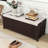 Linen Blend Upholstered Storage Bench-498423900