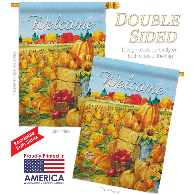 Ensemble de drapeaux en polyester 40 po x 28 po Pumpkin Patch