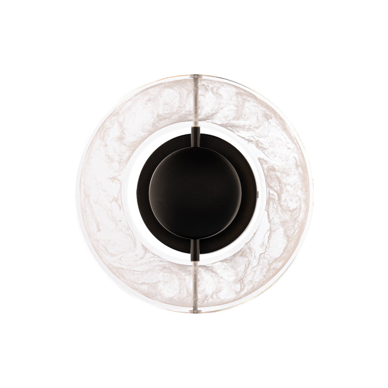 Cymbal Aluminum LED Flush Mounted Sconce, Black