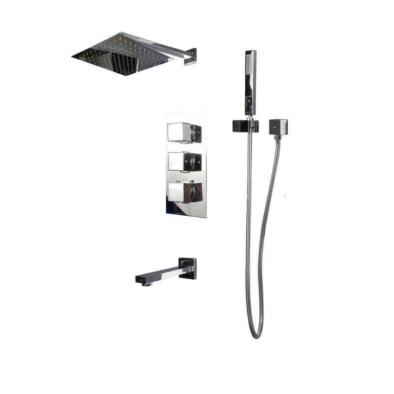 Système de douche complet thermostatique Azalea avec valve brute