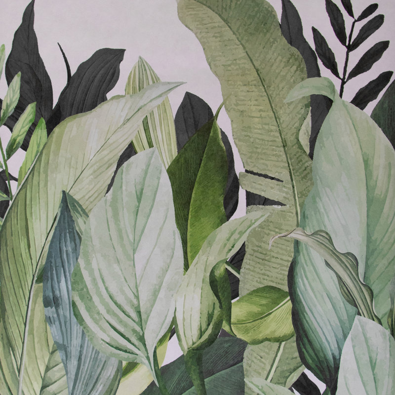 Priode A Tropical Forest Design 4-Panel Wall Mural 2.7m height x 280cm width, Coconut