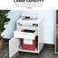 Armoire de rangement mobile blanche avec tiroir et armoire, fonctionnelle, se range facilement sous les bureaux en blanc