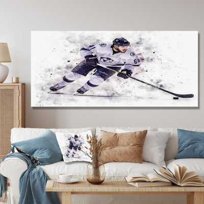 Hockey Player Portrait In The Spotlight I - Sports Metal Wall Art, Sport Hockey Metal Print